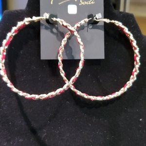 NWT Gold with weaved red hoops